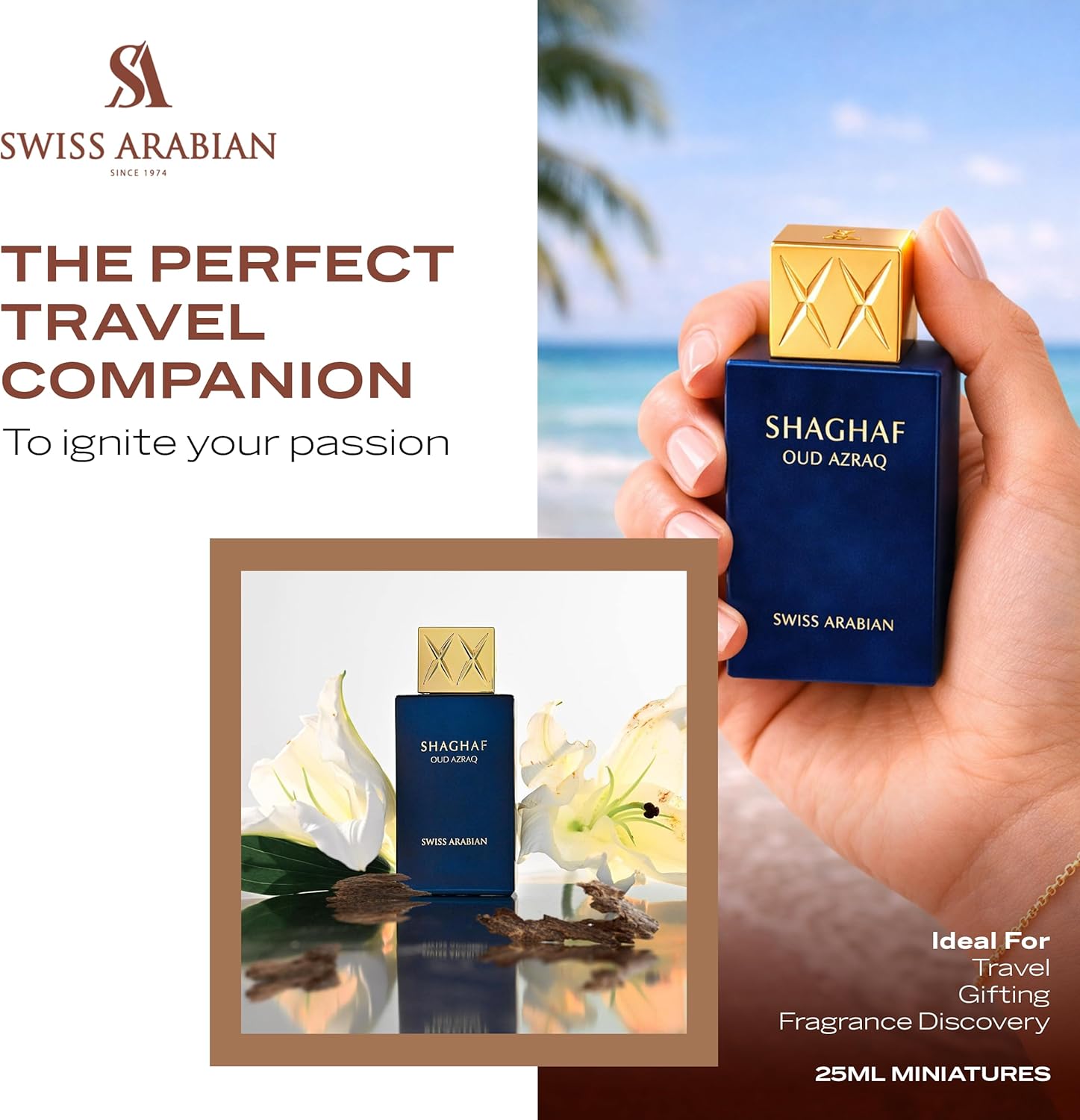 Shaghaf Oud Azraq Eau de Parfum Mini 25ml | Swiss Arabian – Swiss